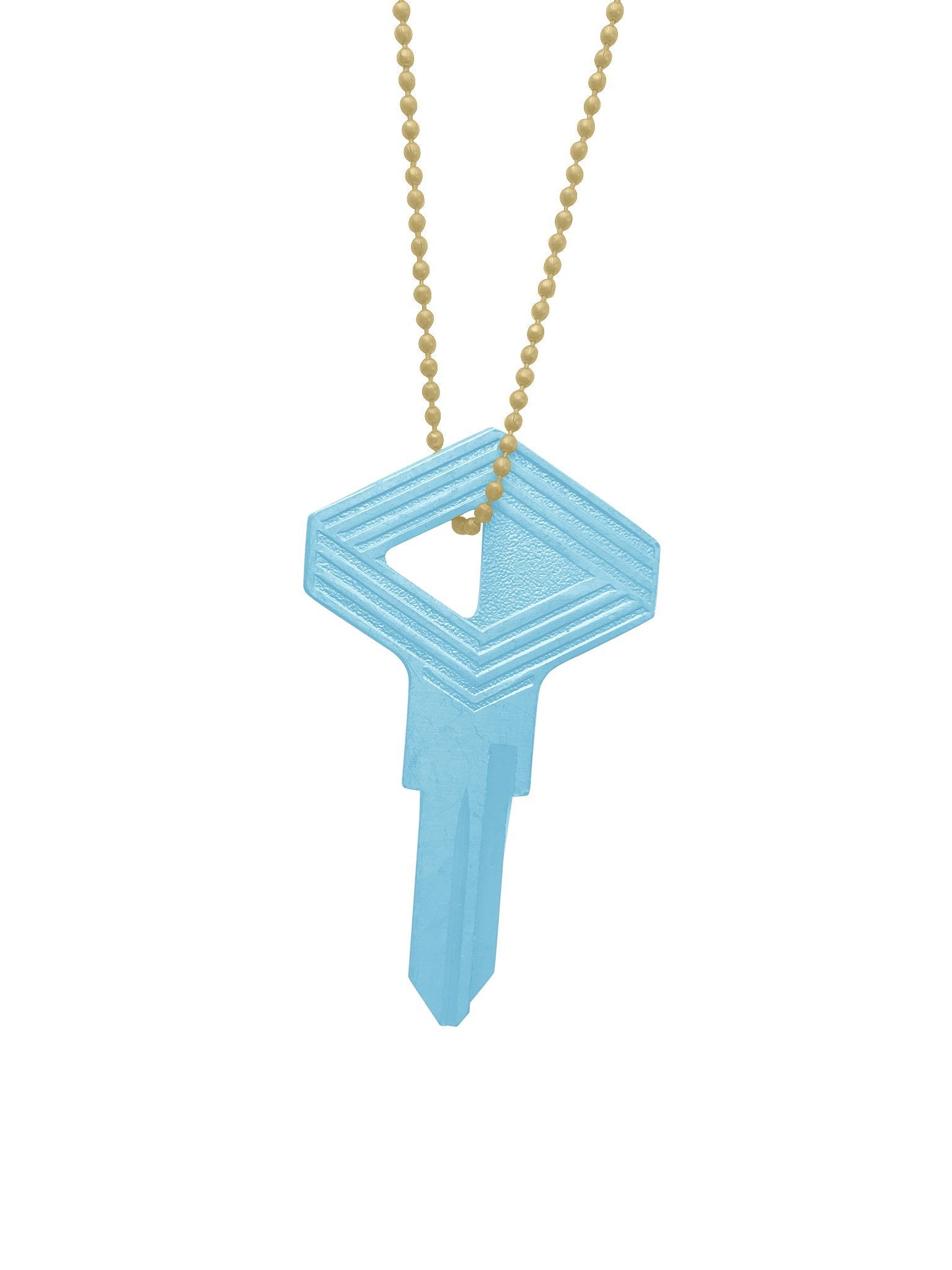 Blue Vintage Key Art Necklace